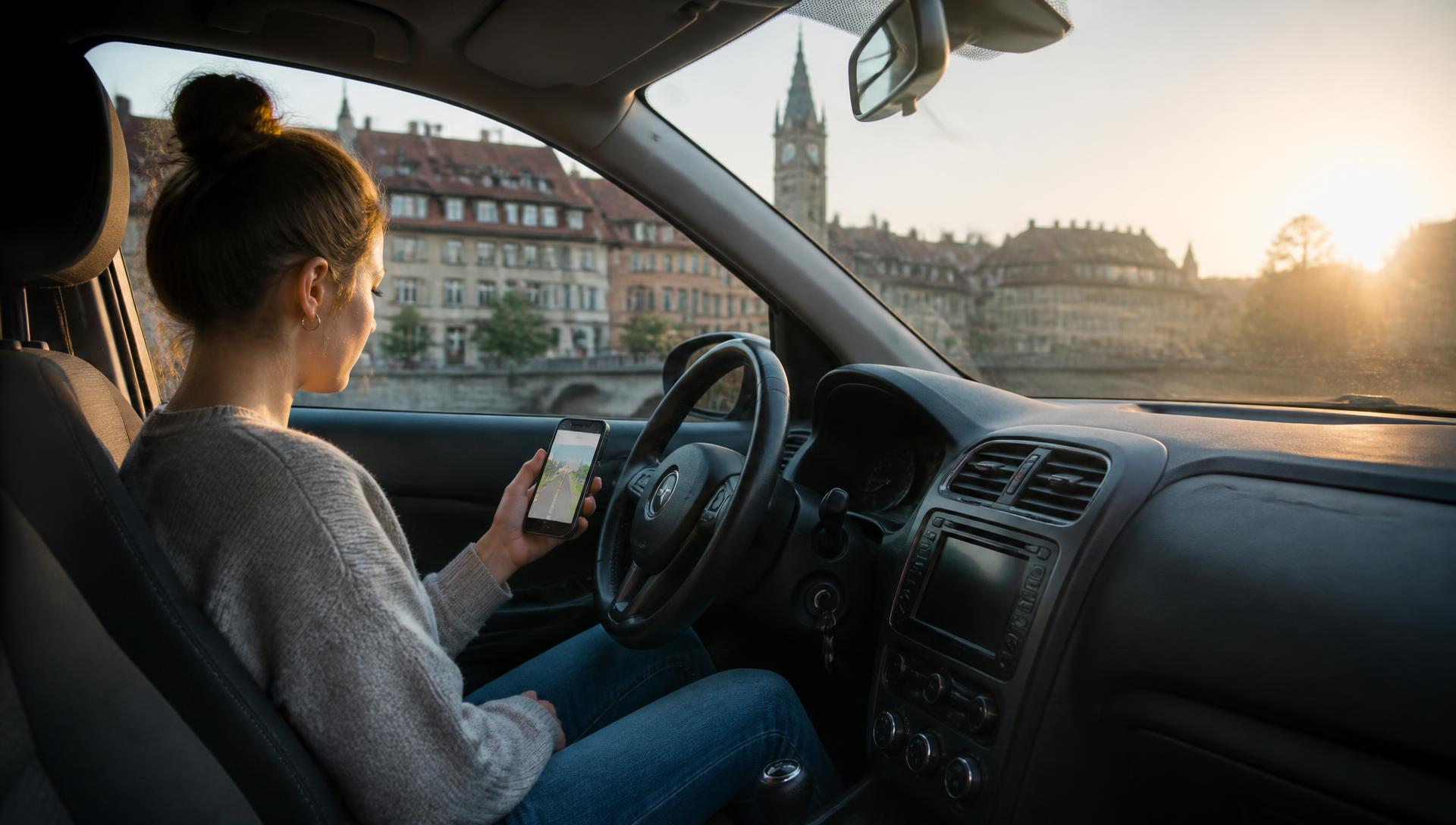 Lernende mit der Lern-App der Driving School Stefan in Bern